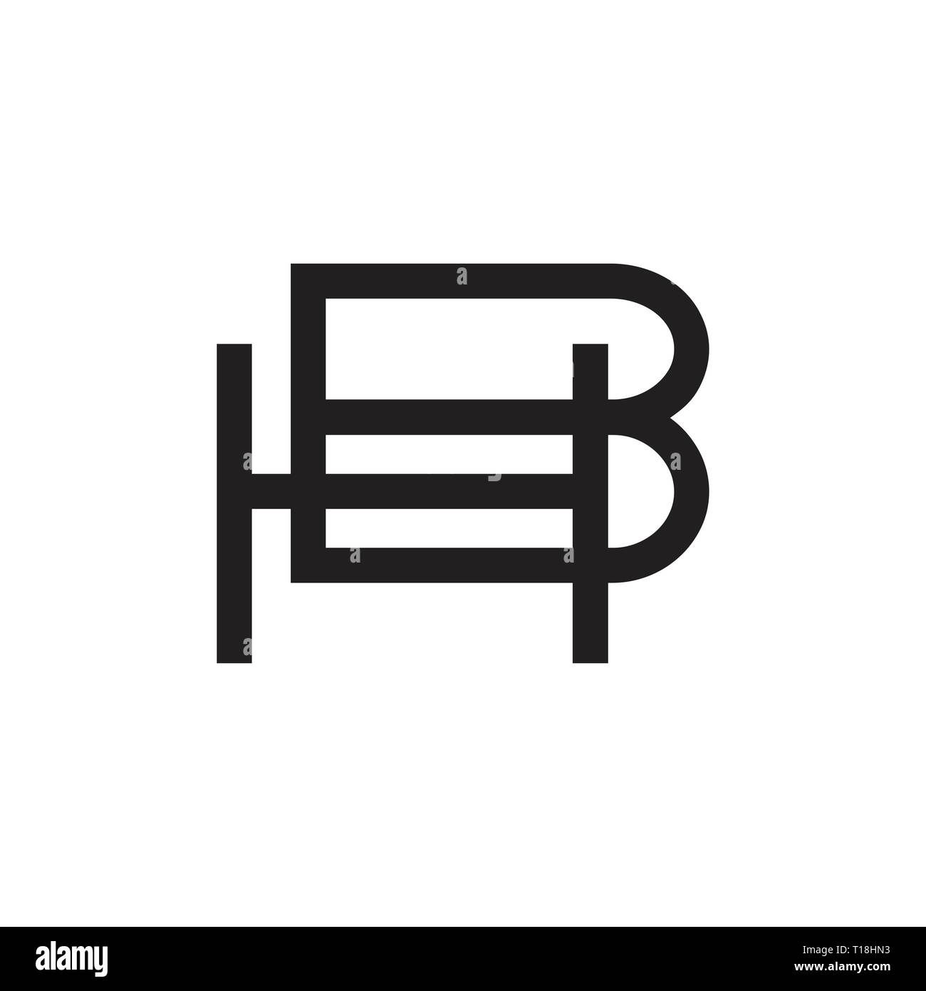 Lettres hb logo géométrique simple vector Illustration de Vecteur