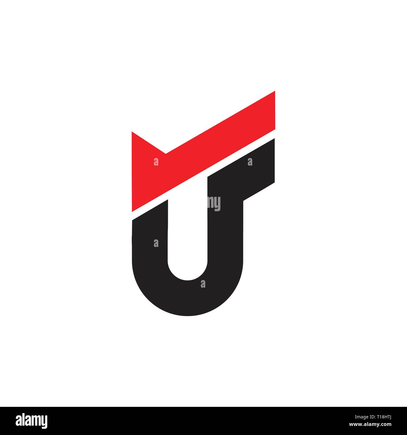 Résumé lettre uf flèche simple vecteur logo géométrique Illustration de Vecteur