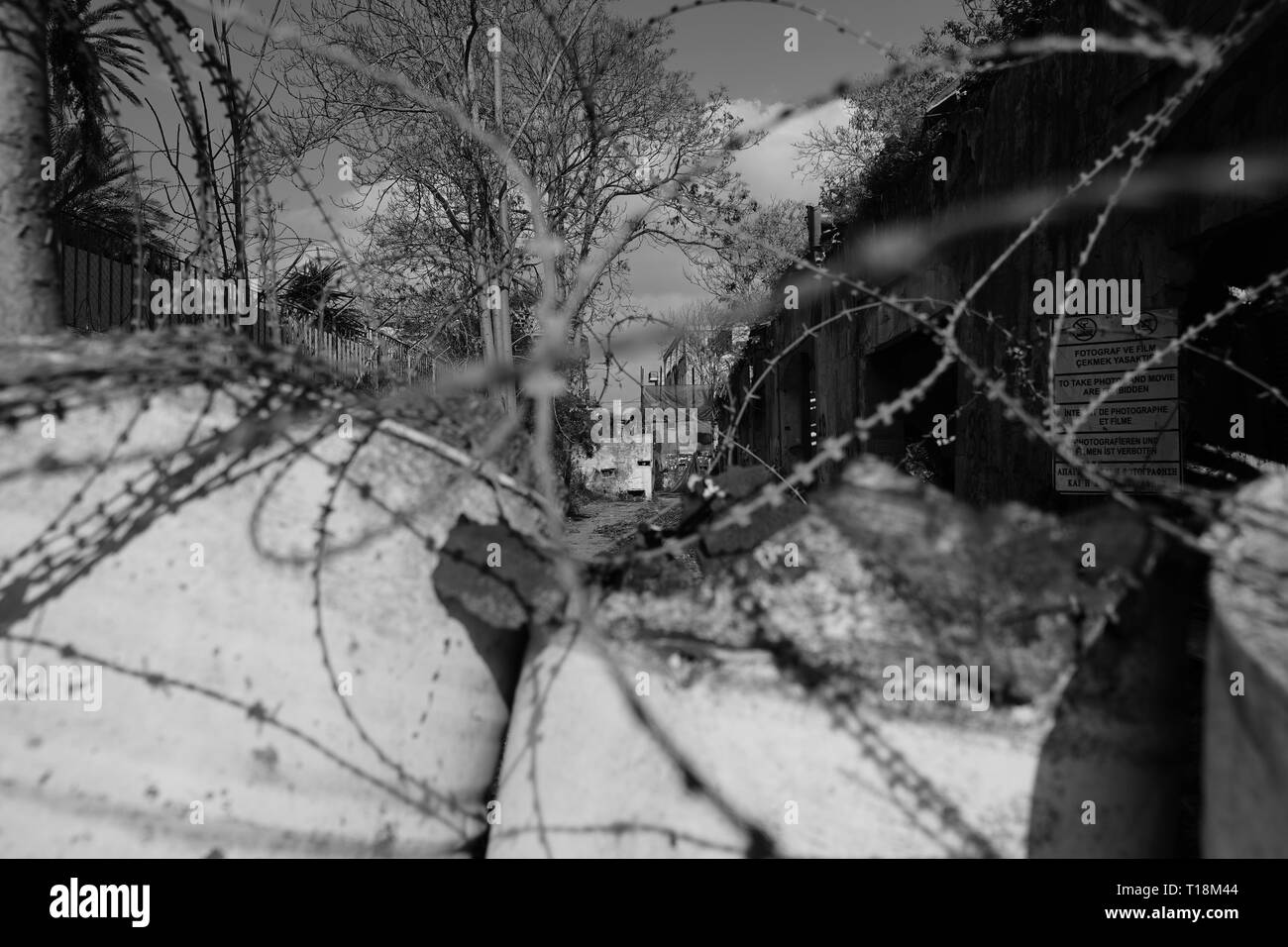 Nicosia est habitée depuis plus de 4500 ans et est la capitale de Chypre depuis le 10e siècle. Le pays divisé après la guerre de 1974. Banque D'Images