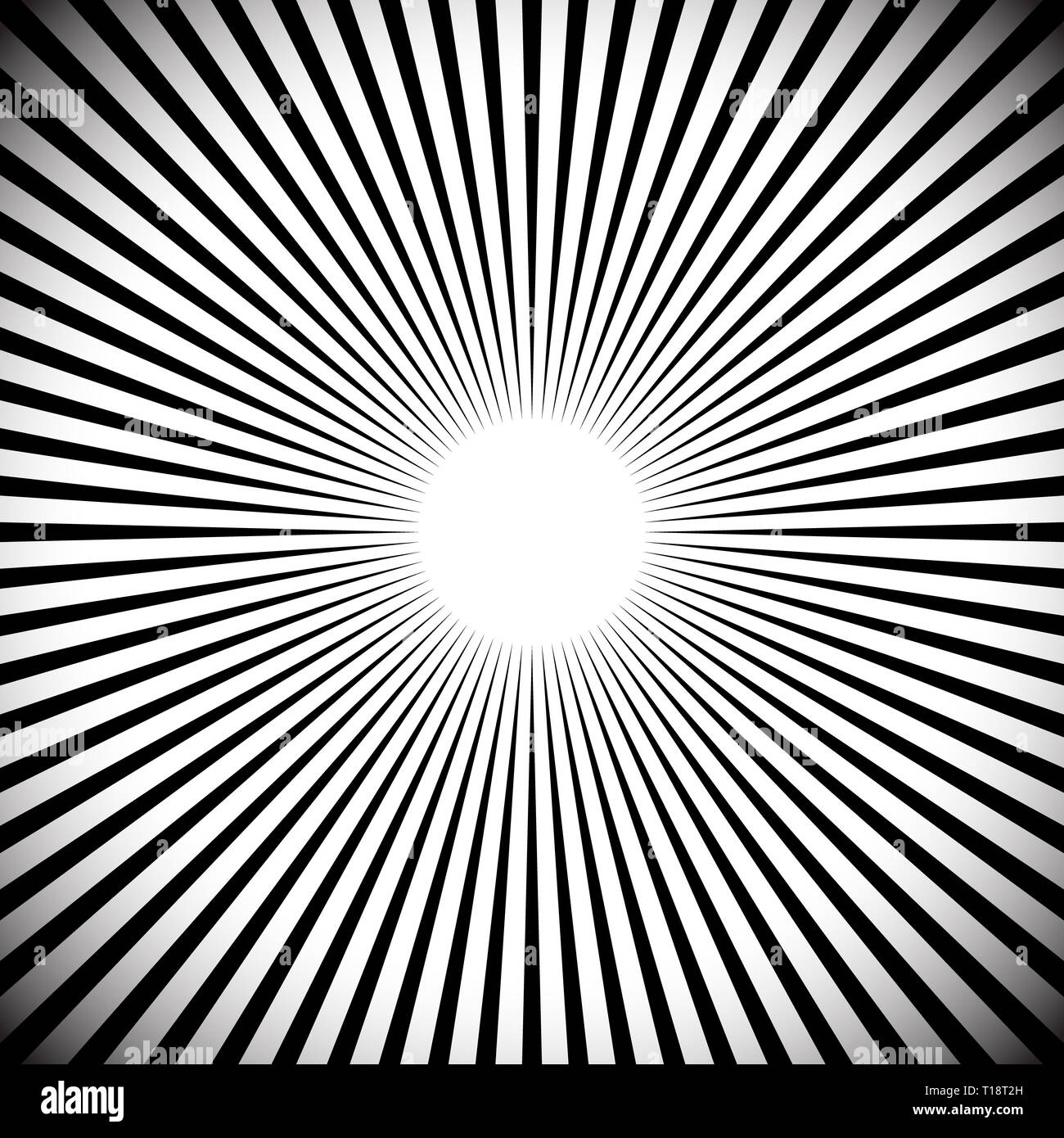 Abstract, starburst sunburst, lignes convergentes background. vector. Banque D'Images
