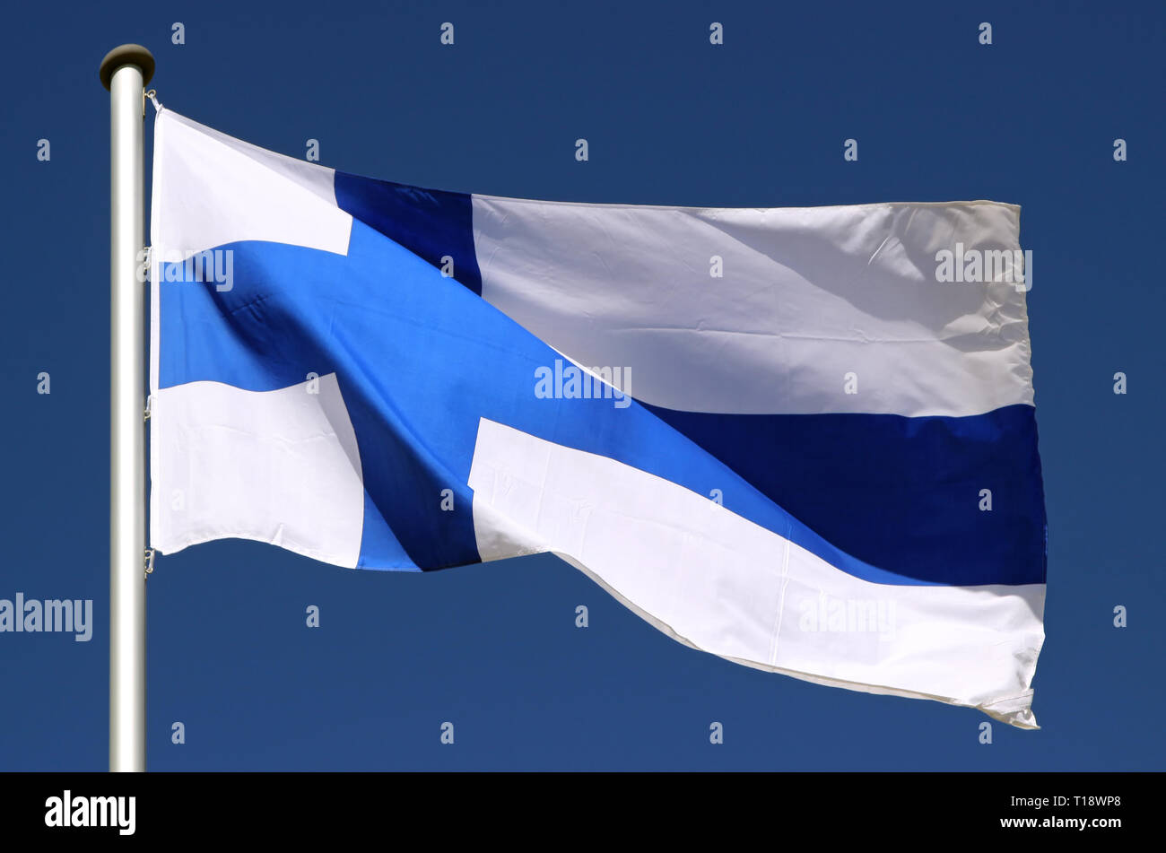 Drapeau de la Finlande Banque D'Images