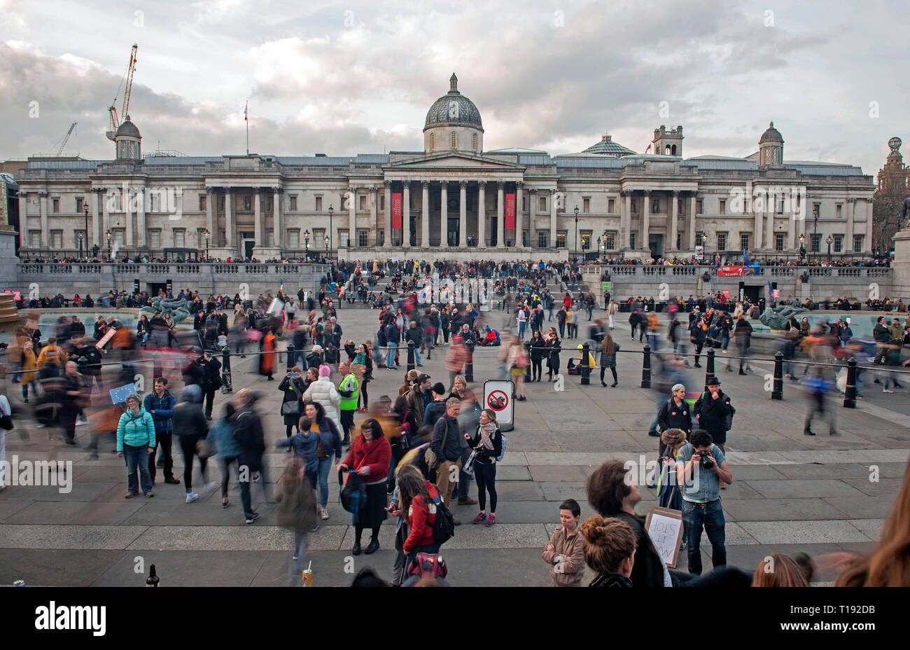 "Il faut le mettre à la population" les manifestants à Trafalgar Square dans le centre de Londres aujourd'hui. Les manifestants de partout au pays se sont réunis pour appeler à un deuxième ref Banque D'Images