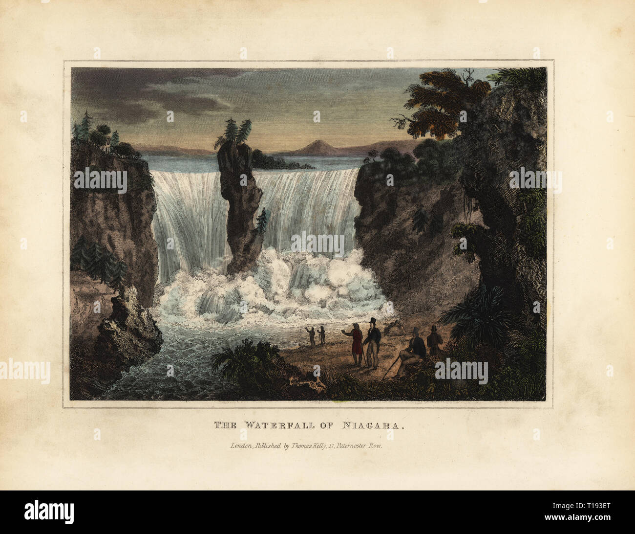 La Cascade du Niagara. Coloriée à la gravure sur cuivre de William Smellie's translation du comte Georges Buffon's Histoire de la Terre et Nature, Thomas Kelly, Londres, 1829. Banque D'Images