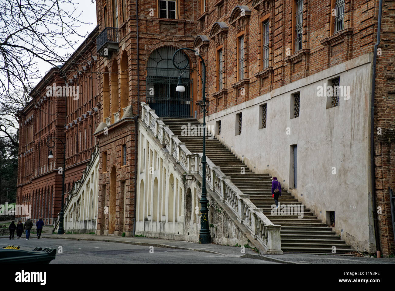 Torino, Italie, 17.03.2019 : façade d'architecture bâtiment dans le centre historique de Turin, Italie. Banque D'Images