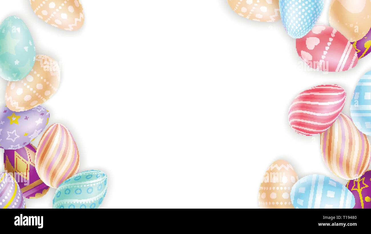 Des tas d'œufs de Pâques colorés Illustration de Vecteur