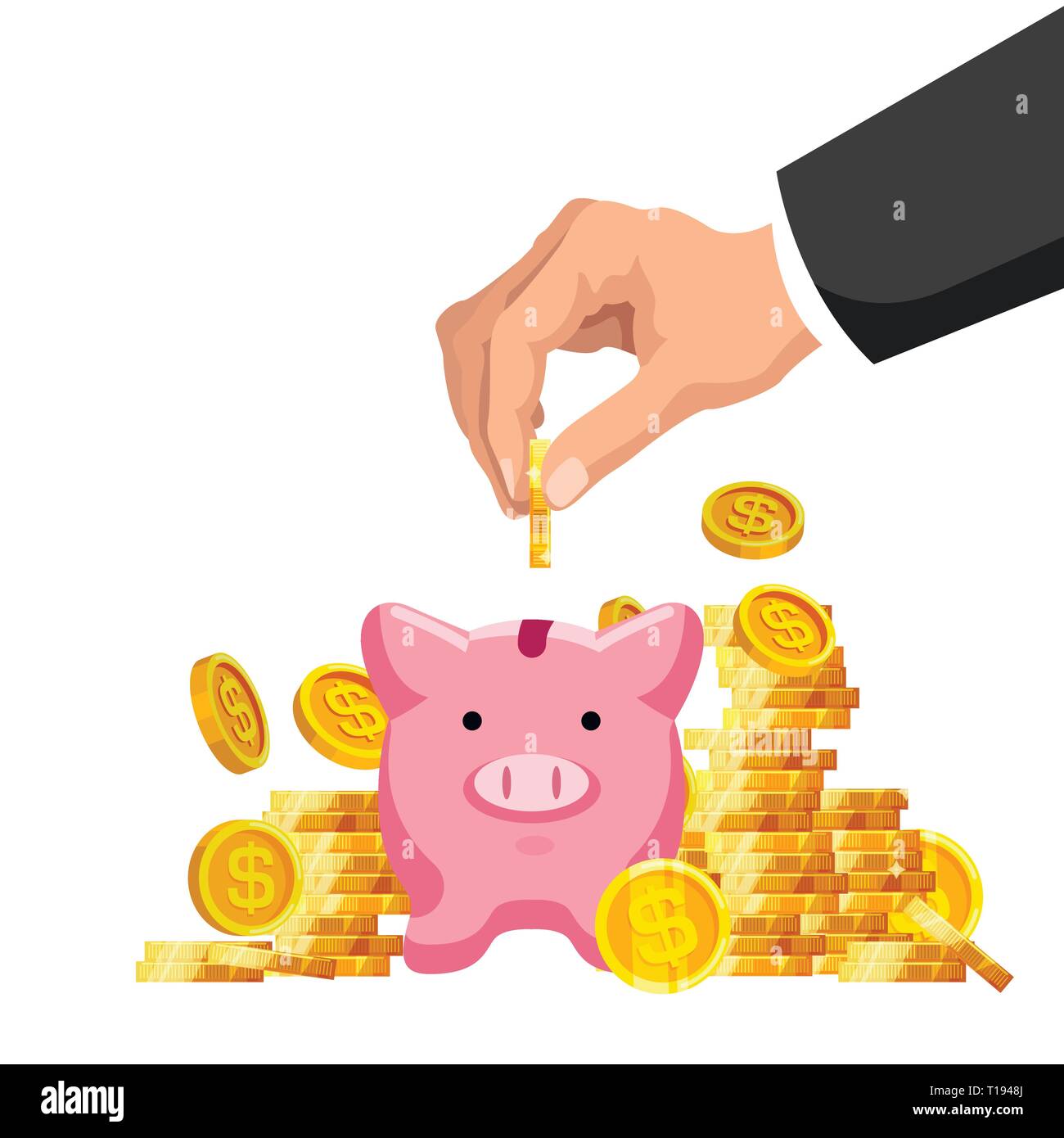 Concept d'économie d'argent Illustration de Vecteur