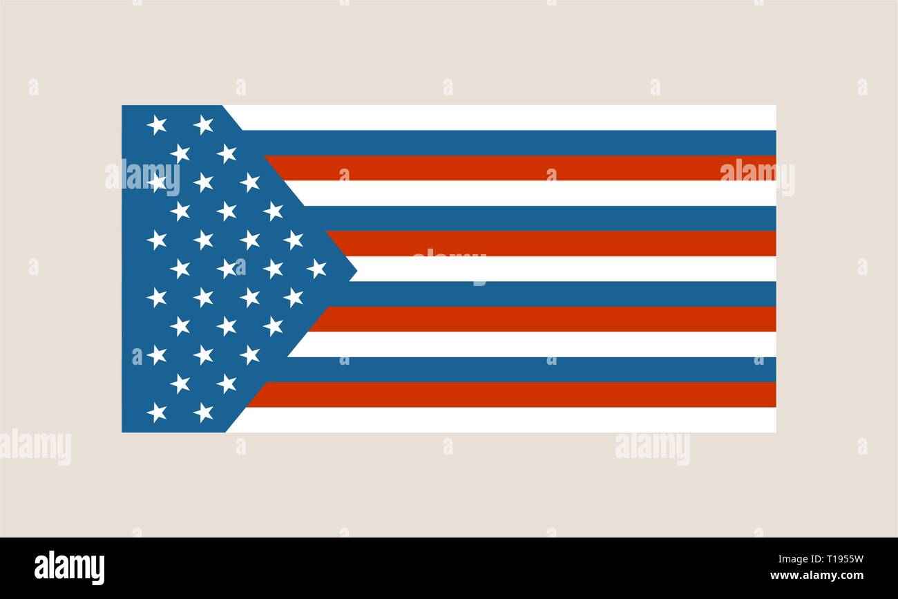 Les USA et la Russie drapeau mixte Illustration de Vecteur