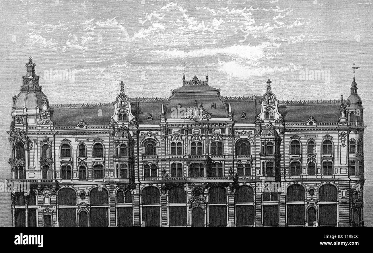 Géographie / historique de voyage, en Allemagne, les villes et les collectivités, Berlin, bâtiment, commercial et d'habitation à la Kaiser-Wilhelm-Strasse, construit 1885 - 1887 Additional-Rights Clearance-Info,--Not-Available Banque D'Images