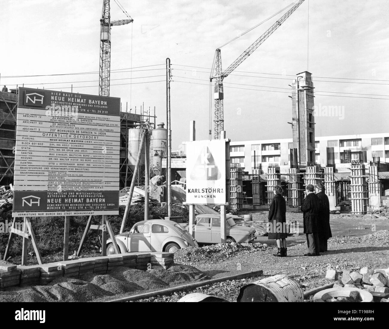 Architecture, construction de maisons, Munich, 1960, Additional-Rights Clearance-Info ,--Not-Available Banque D'Images