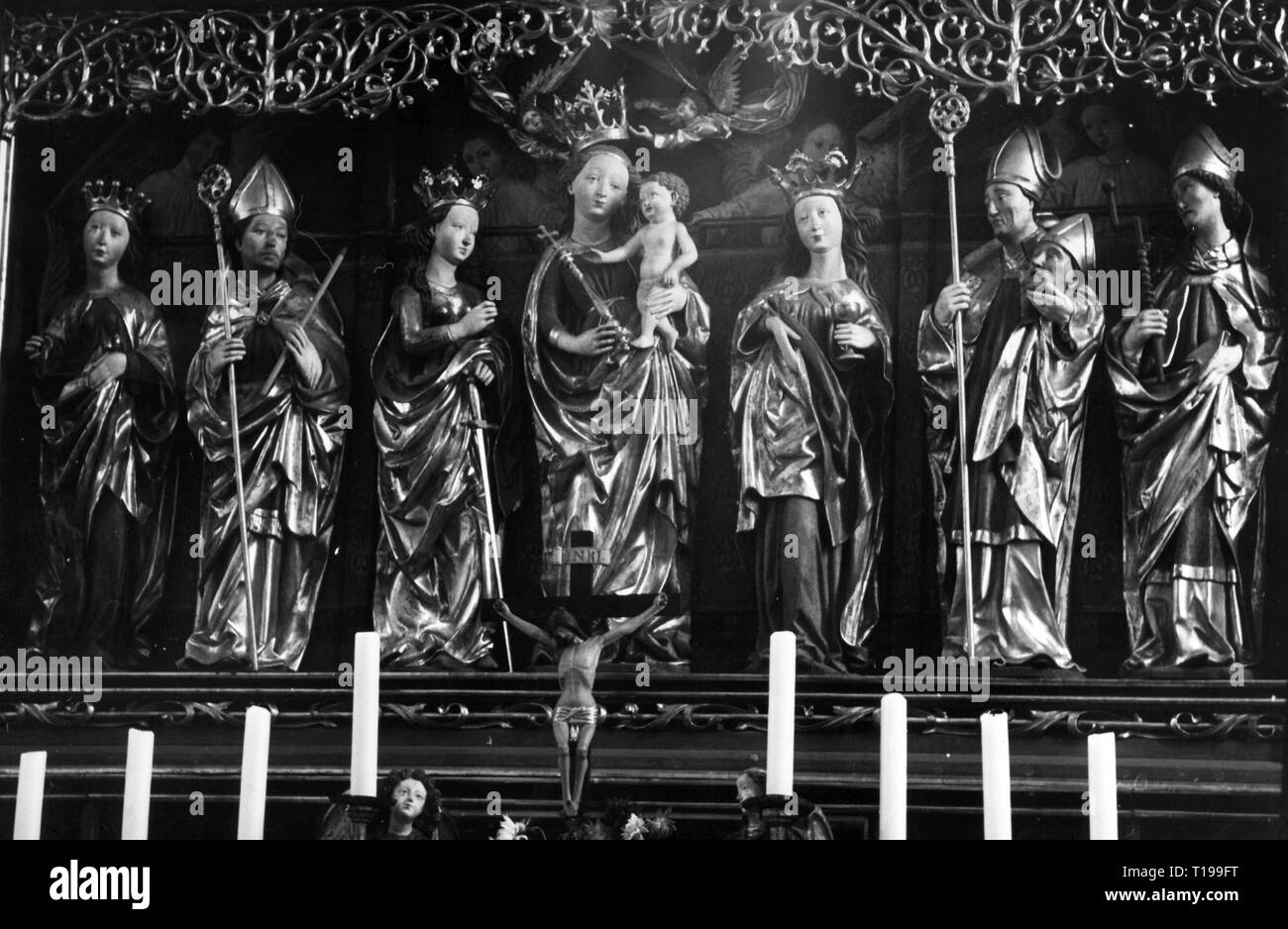 La religion, le christianisme, les autels, l'autel des 14 Aides de saint dans le besoin, attribuée à Michael Wolgemut (atelier de 1434 - 1519), vers 1480, Additional-Rights Clearance-Info-Not-Available- Banque D'Images