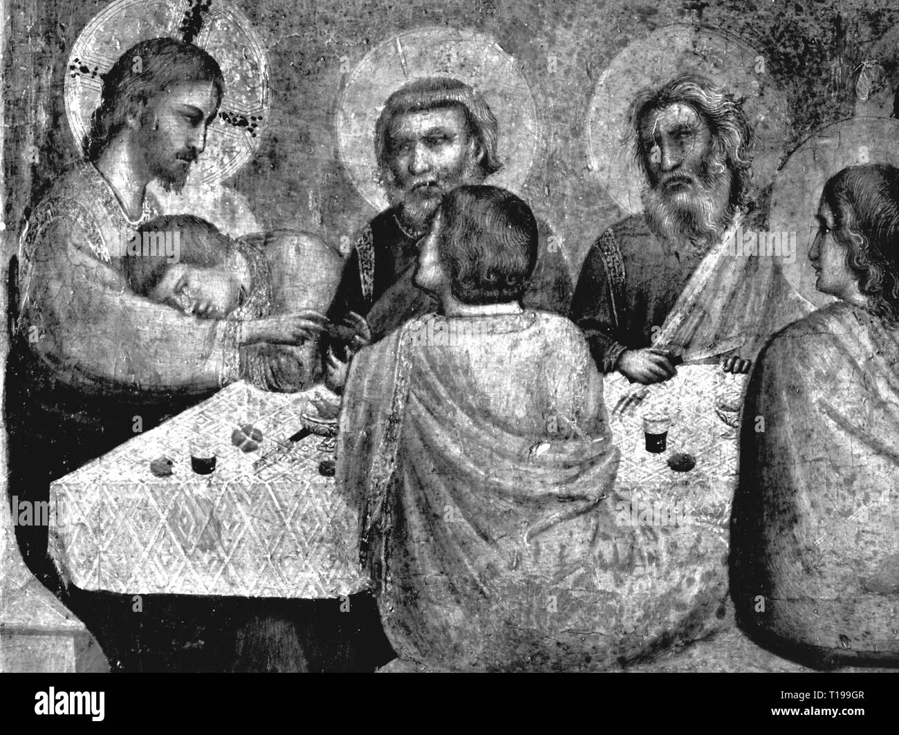 La religion, le christianisme, Jésus Christ, Seigneur, 'La Cène', la peinture de Giotto di Bondone (1267 / 1276 - 1337), vers 1306, l'artiste n'a pas d'auteur pour être effacé Banque D'Images