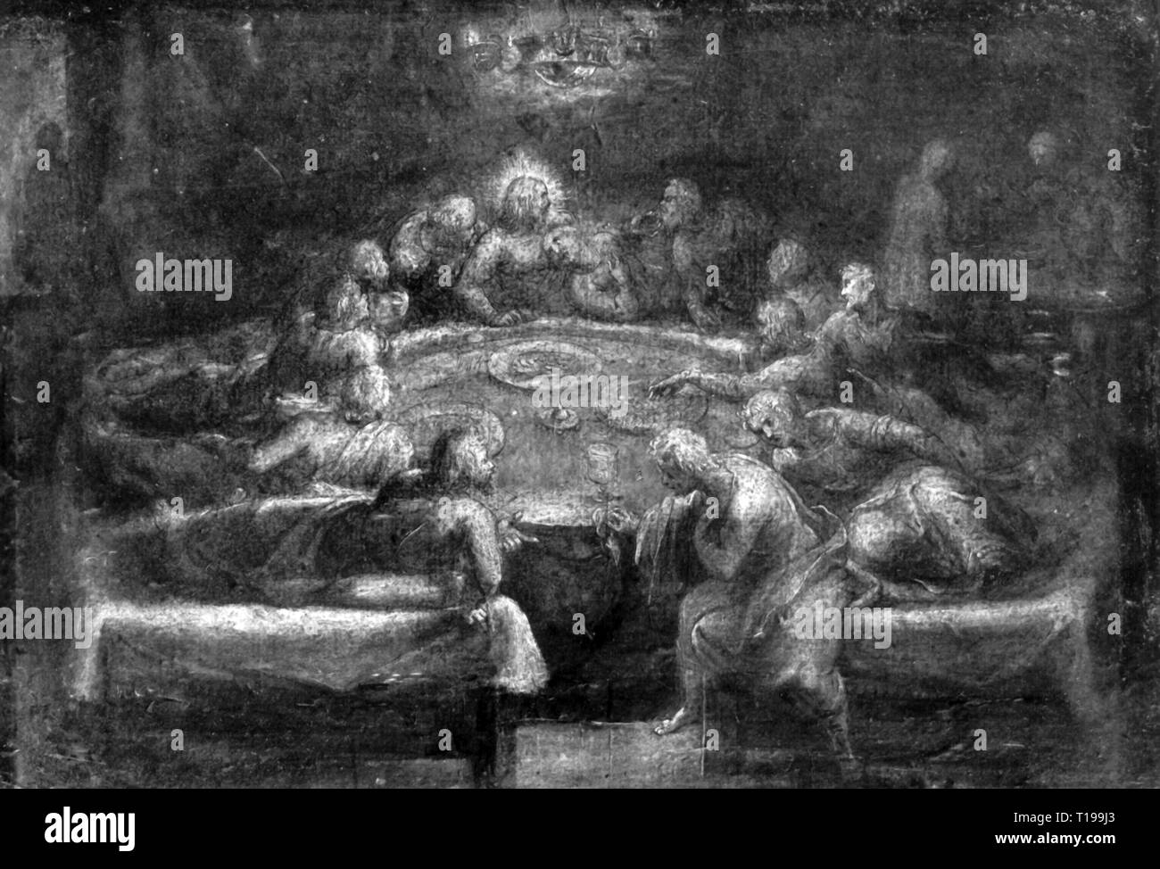 La religion, le christianisme, Jésus Christ, Seigneur, 'La Cène', peinture, Allemagne, vers 1600, l'artiste n'a pas d'auteur pour être effacé Banque D'Images