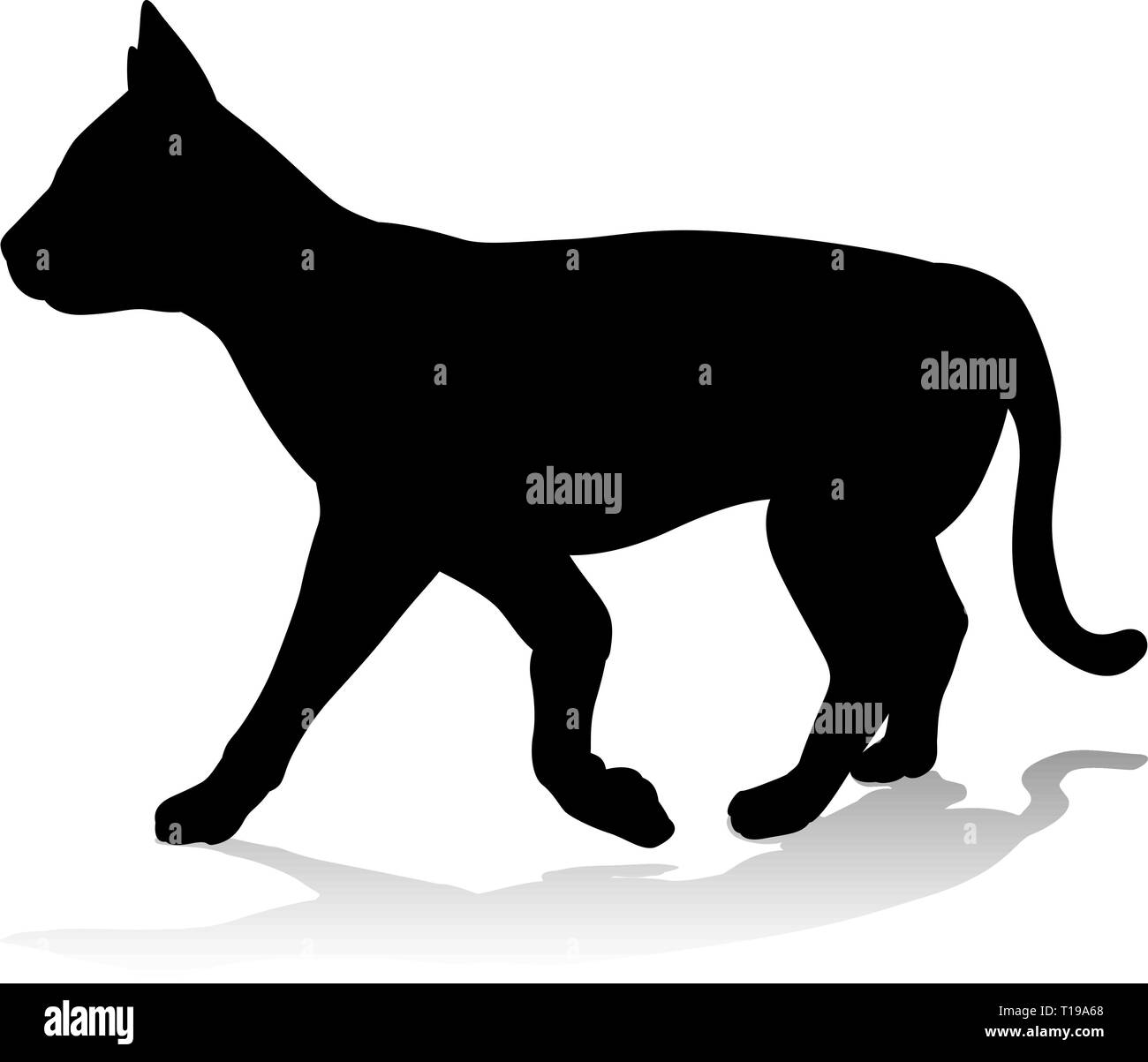 Silhouette de chat Animal Illustration de Vecteur
