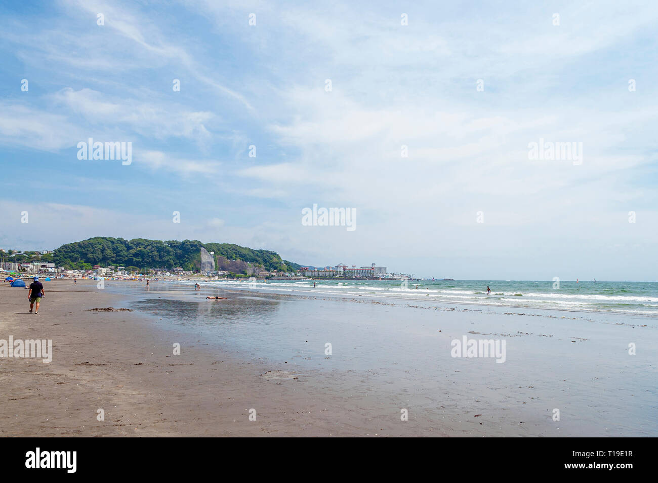 Zaimokuza beach view en été à Kamakura, Japon Banque D'Images