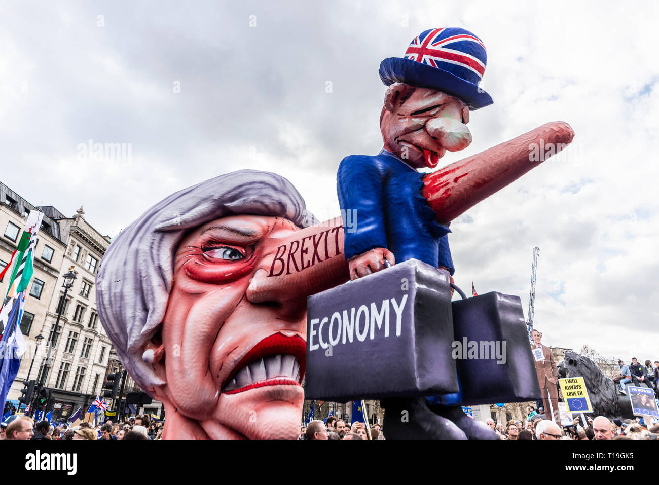 Mettre à la mars, Londres. Une grande marche de protestation à Londres à l'appui d'un Brexit final peut être mis aux gens de voter ou de révocation Banque D'Images