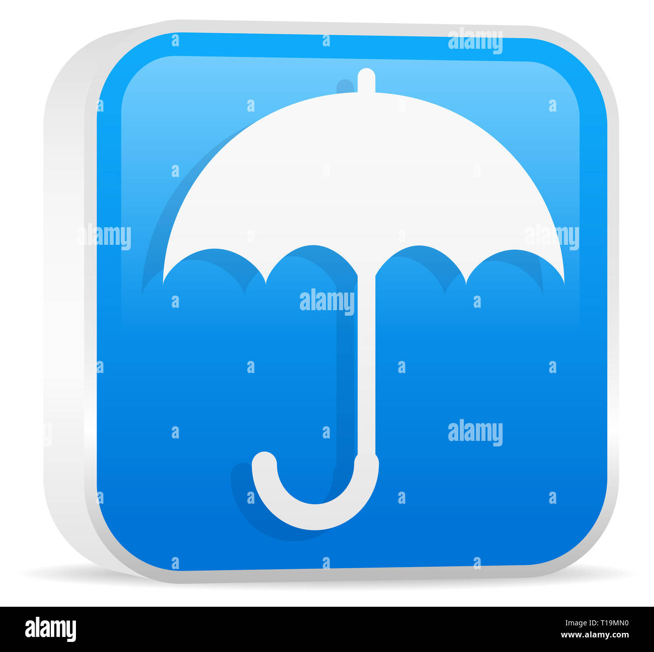 Icône parapluie Blue Banque D'Images