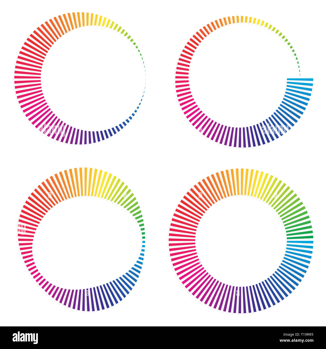 Les roues de couleurs circulaire ou des formes de mémoire tampon Banque D'Images