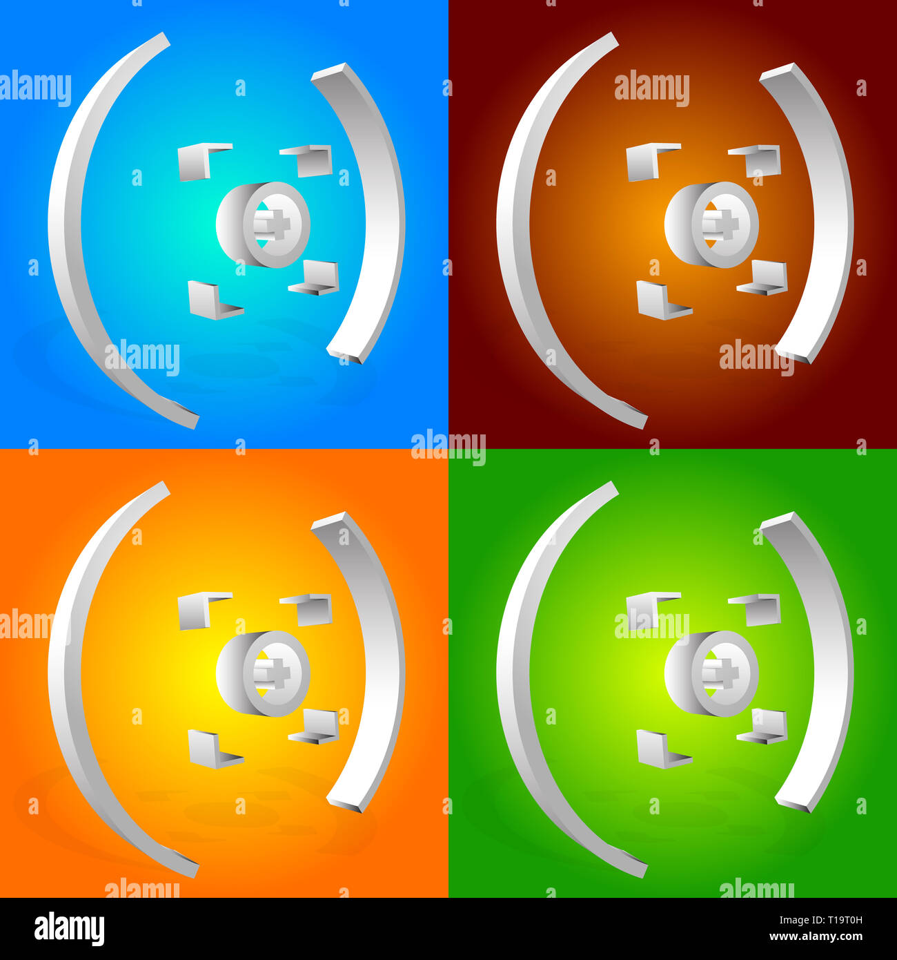 Croix colorées, cible les graphiques vectoriels. Banque D'Images