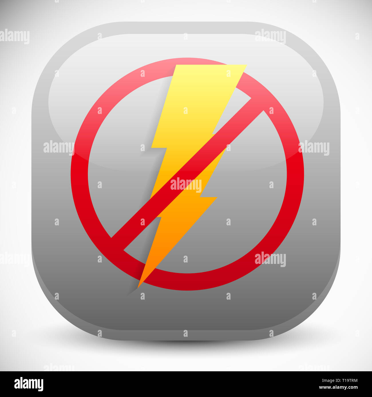 Pas d'électricité, de l'icône d'interdiction Photo Stock - Alamy