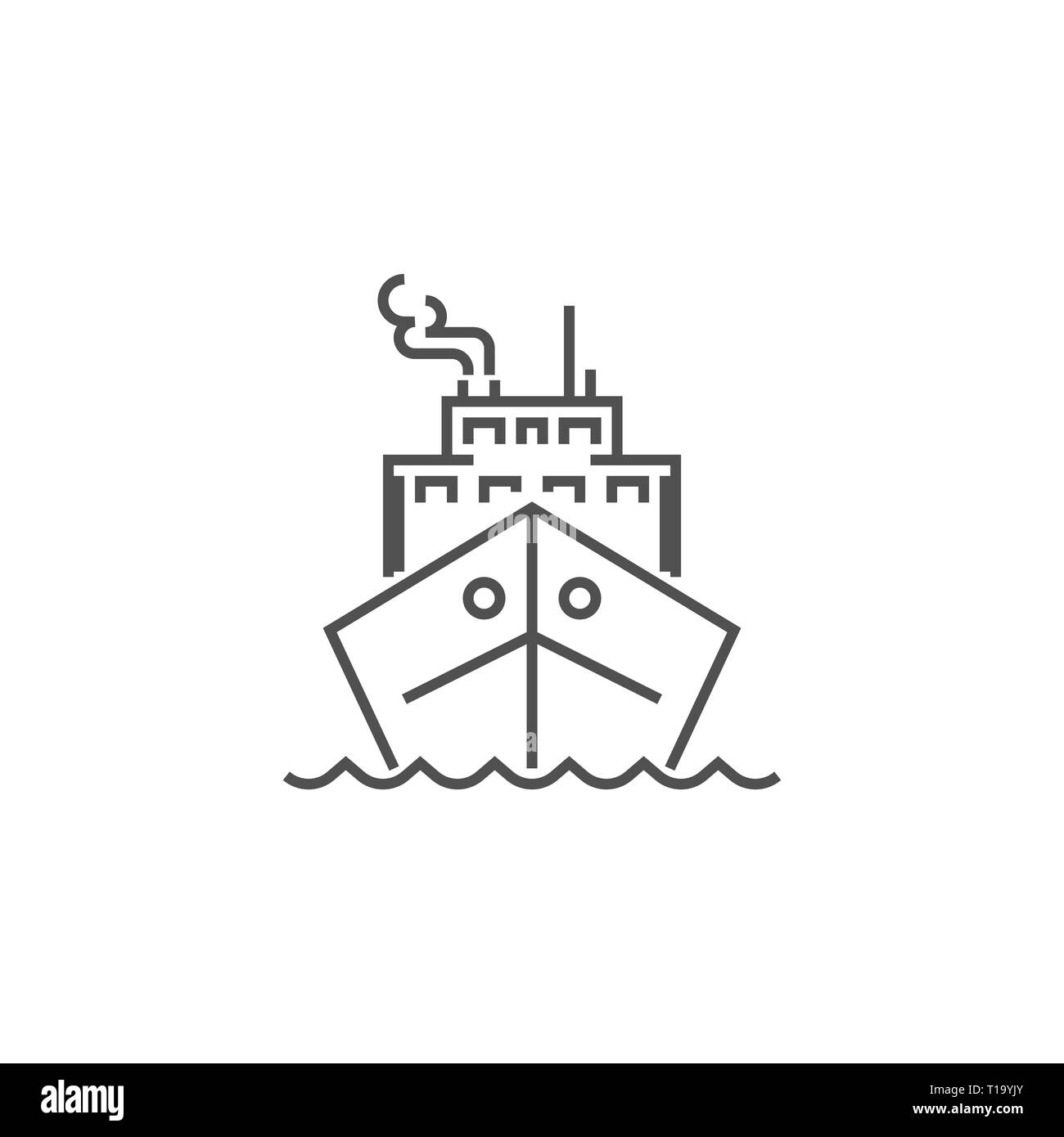L'icône des navires de croisière. Les navires de croisière sur l'icône de la ligne du vecteur. Isolé sur fond blanc. Avc. modifiable Illustration de Vecteur