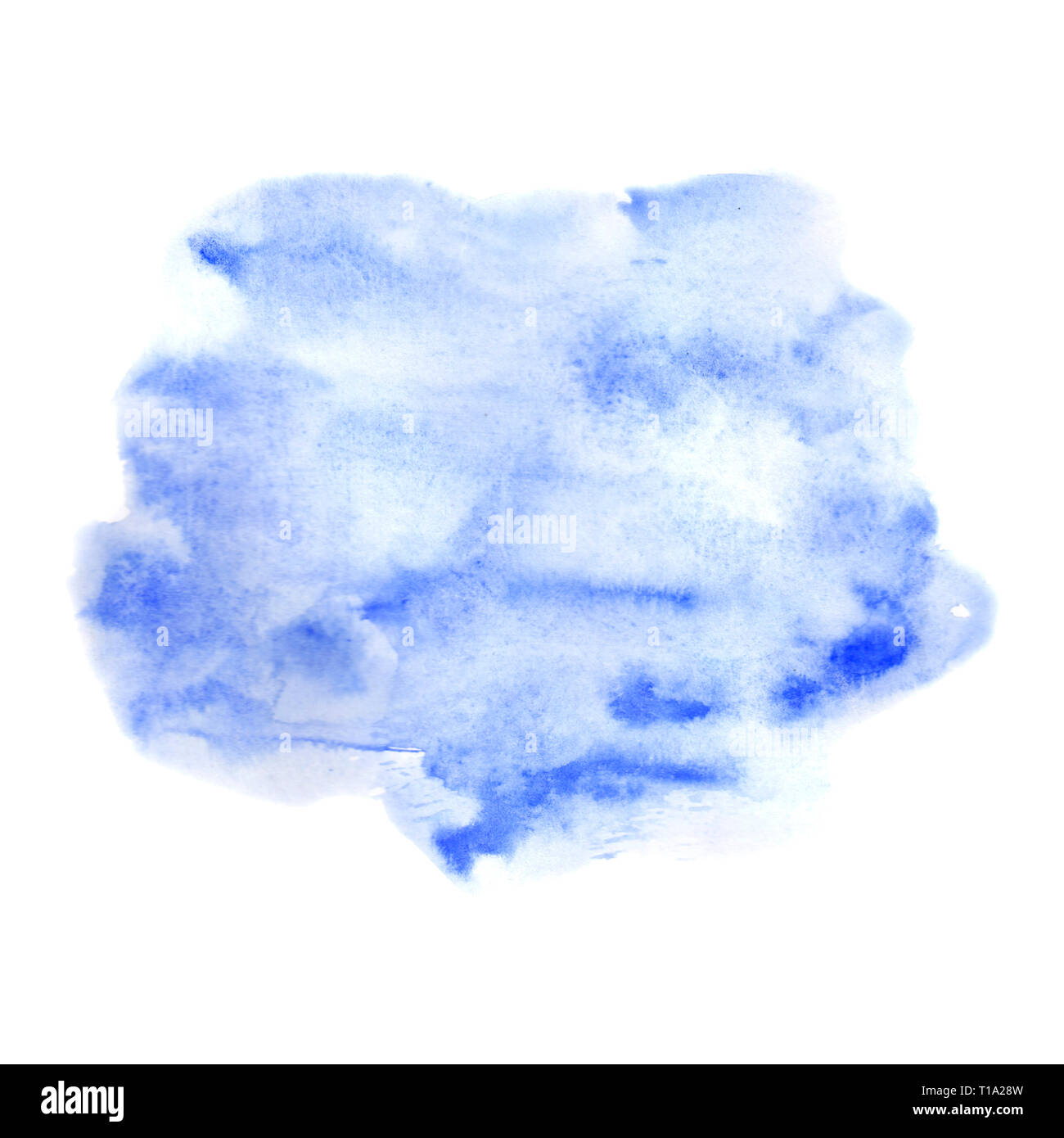 Aquarelle bleu isolé sur fond blanc Banque D'Images