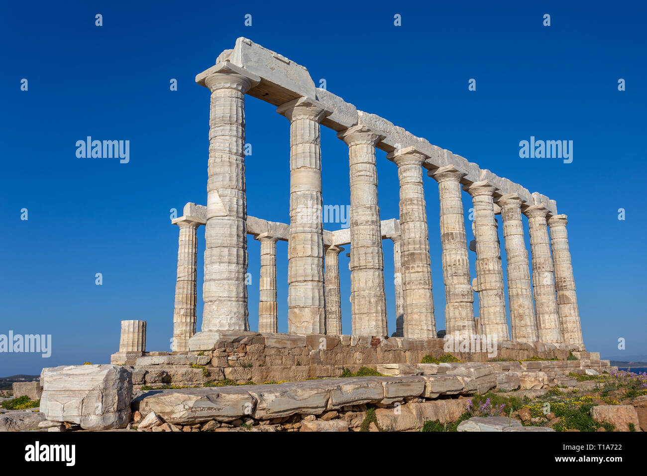 Ruines du temple de Poséidon, G Banque D'Images