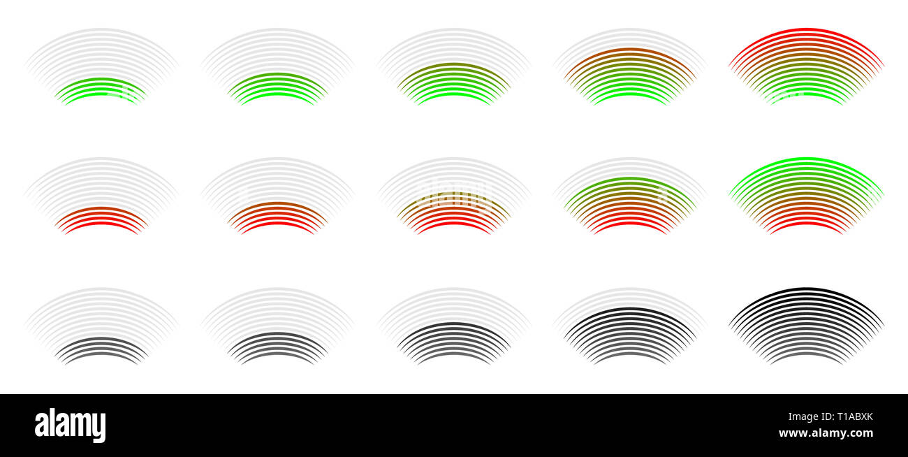 L'intensité du signal, de progrès, indicateur de niveau, Vector illustration. Banque D'Images