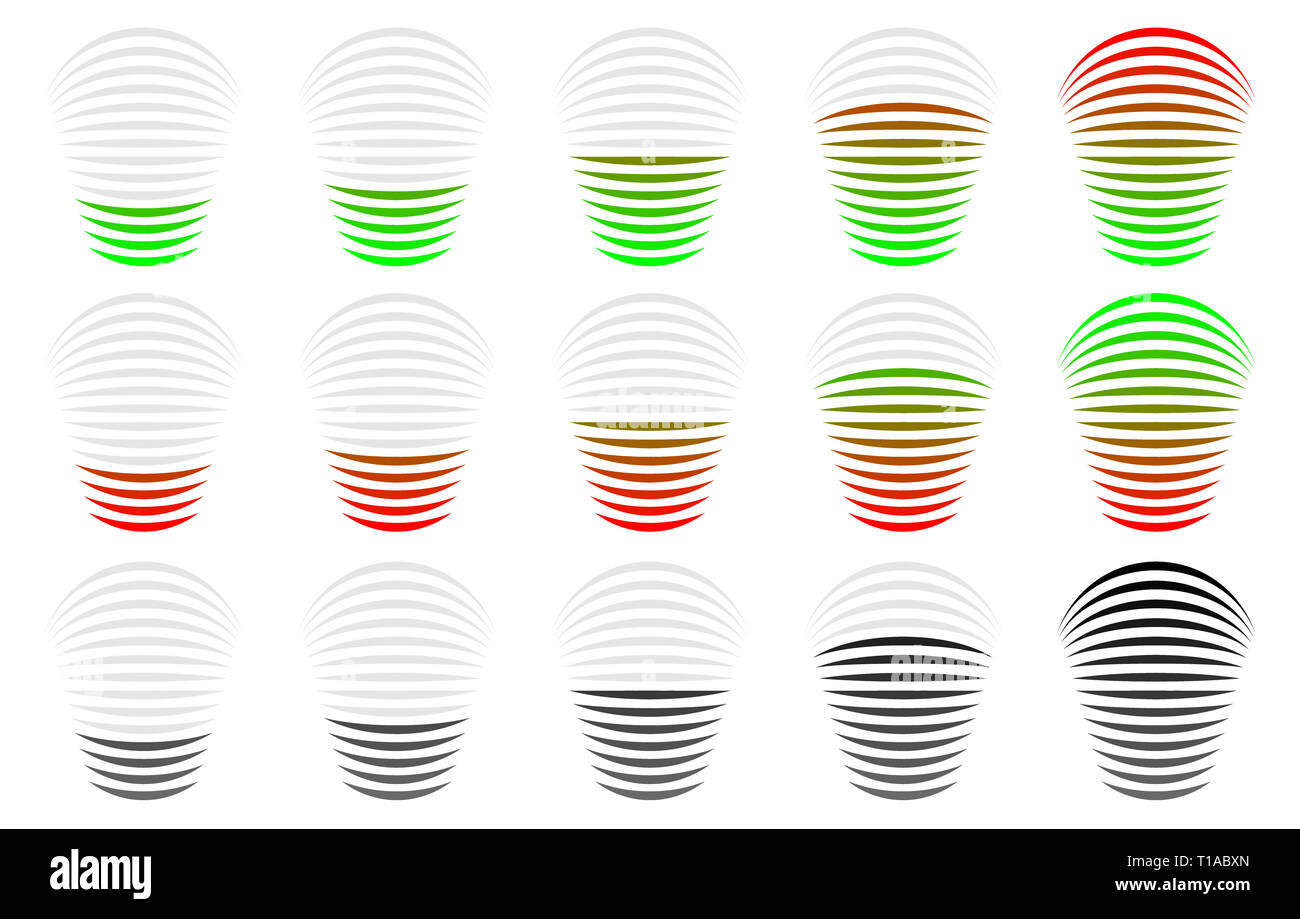 L'intensité du signal, de progrès, indicateur de niveau, Vector illustration. Banque D'Images