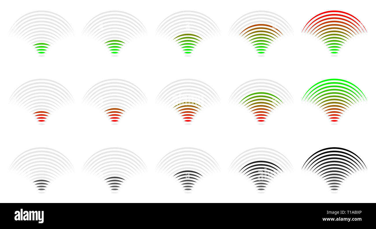 L'intensité du signal, de progrès, indicateur de niveau, Vector illustration. Banque D'Images