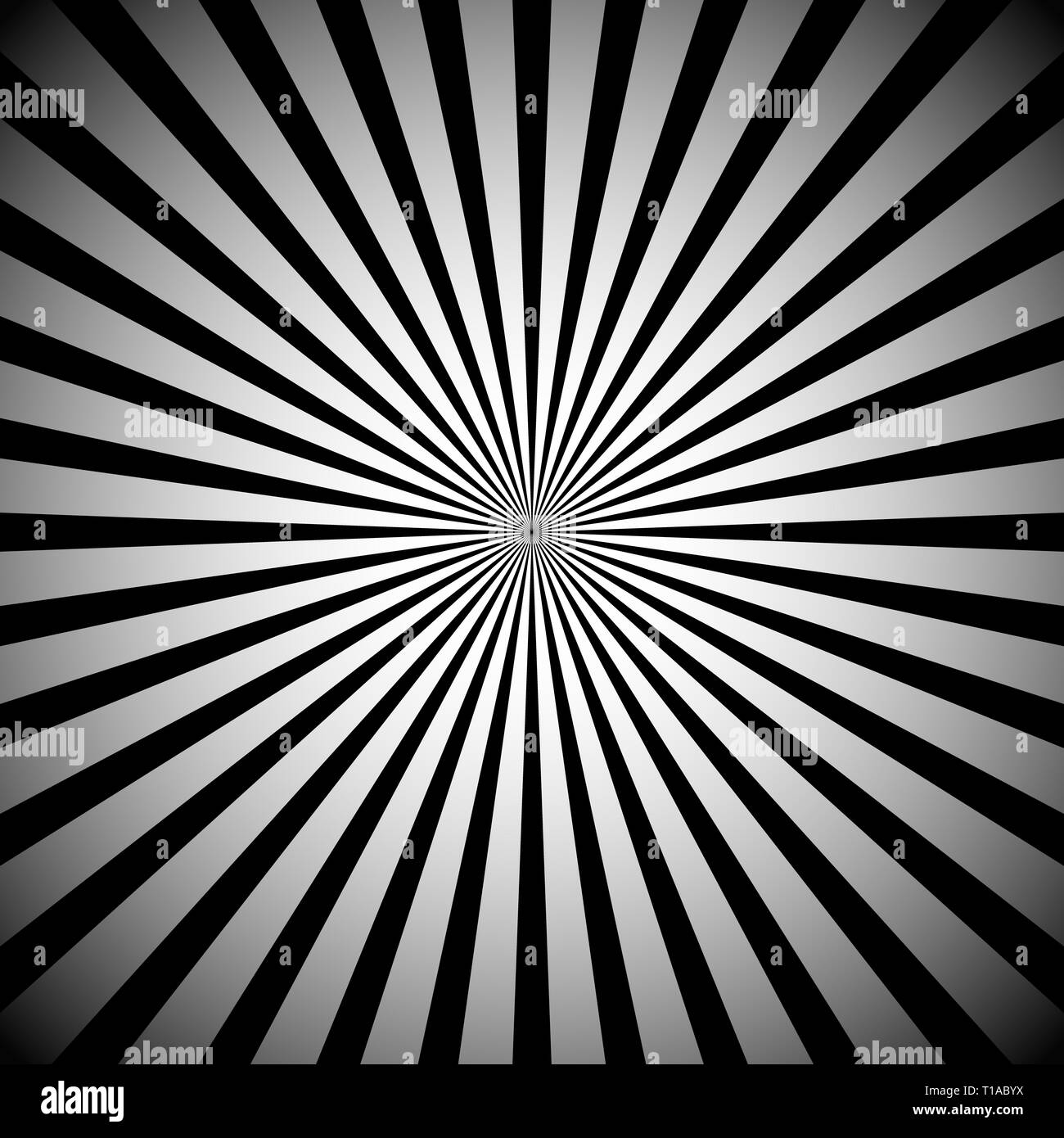 Lignes convergentes, rayonnant, rayons arrière-plan. Connu comme arrière-plan, sunburst starburst. Vector illustration. Banque D'Images