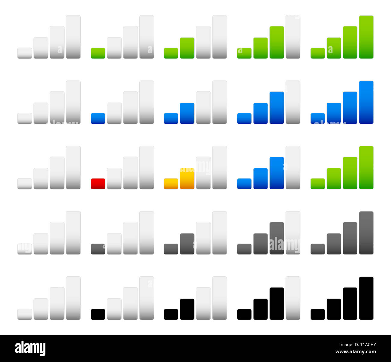 Élégant et moderne, les indicateurs de puissance du signal Banque D'Images
