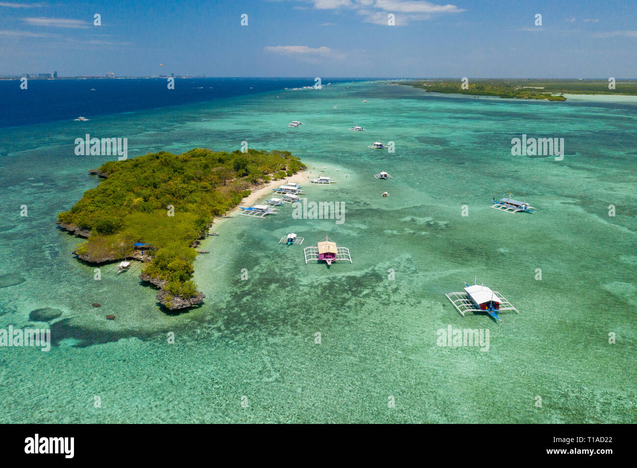 Sulpa îlot situé au large de l'île Mactan dans la province de Cebu est une destination populaire pour les îles voisines pour les habitants et les voyageurs internationaux.J Banque D'Images