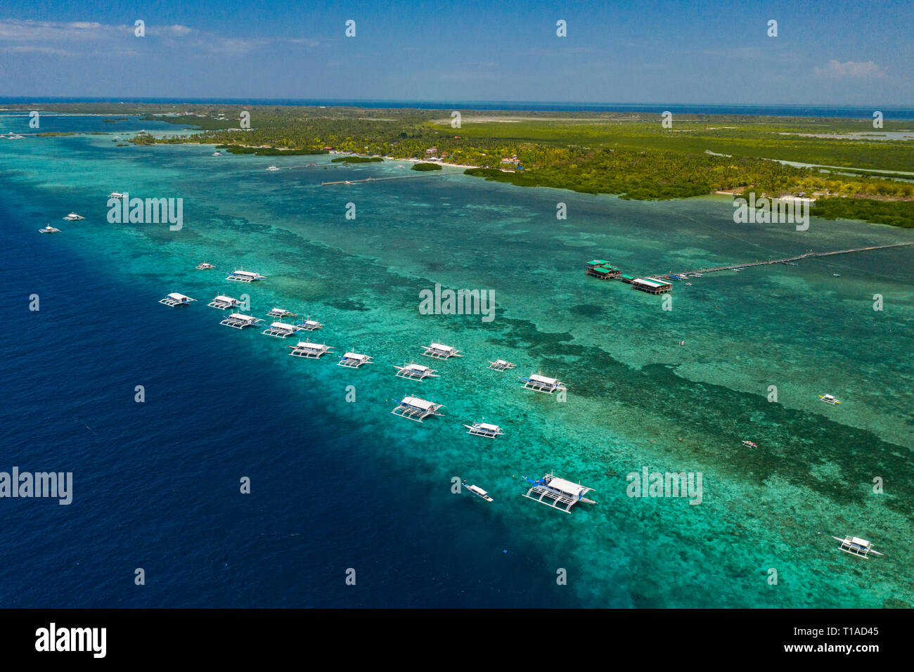 Olango Islang situé près de la côte de l'île Mactan, Cebu est une destination favorite pour l'island hopping pour les habitants et les voyageurs internationaux. Je Banque D'Images