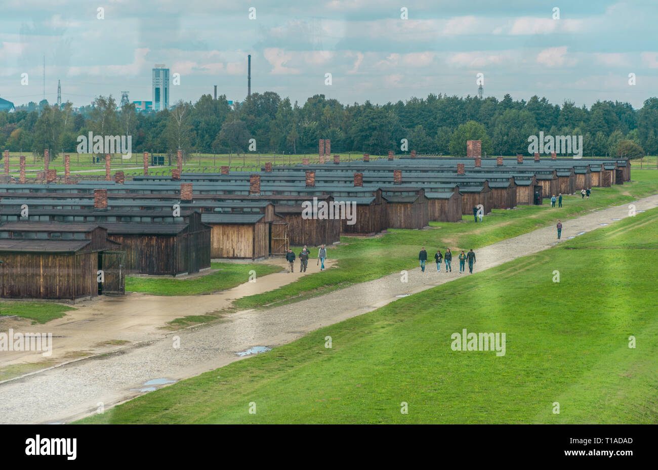 Oswiencim, Pologne - 21 septembre 2019 : le camp de concentration de Birkenau. Caserne de la mort. Camp d'extermination des juifs l'histoire. Banque D'Images