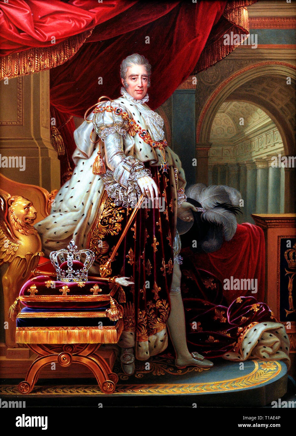 Portrait du roi Charles X de France en son couronnement robes. Charles X (1757 - 1836), Roi de France, après Gérard. Henry Os, 1829 Banque D'Images