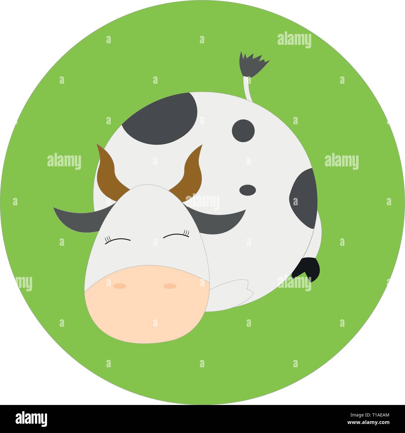 Une vache sleeping Illustration de Vecteur