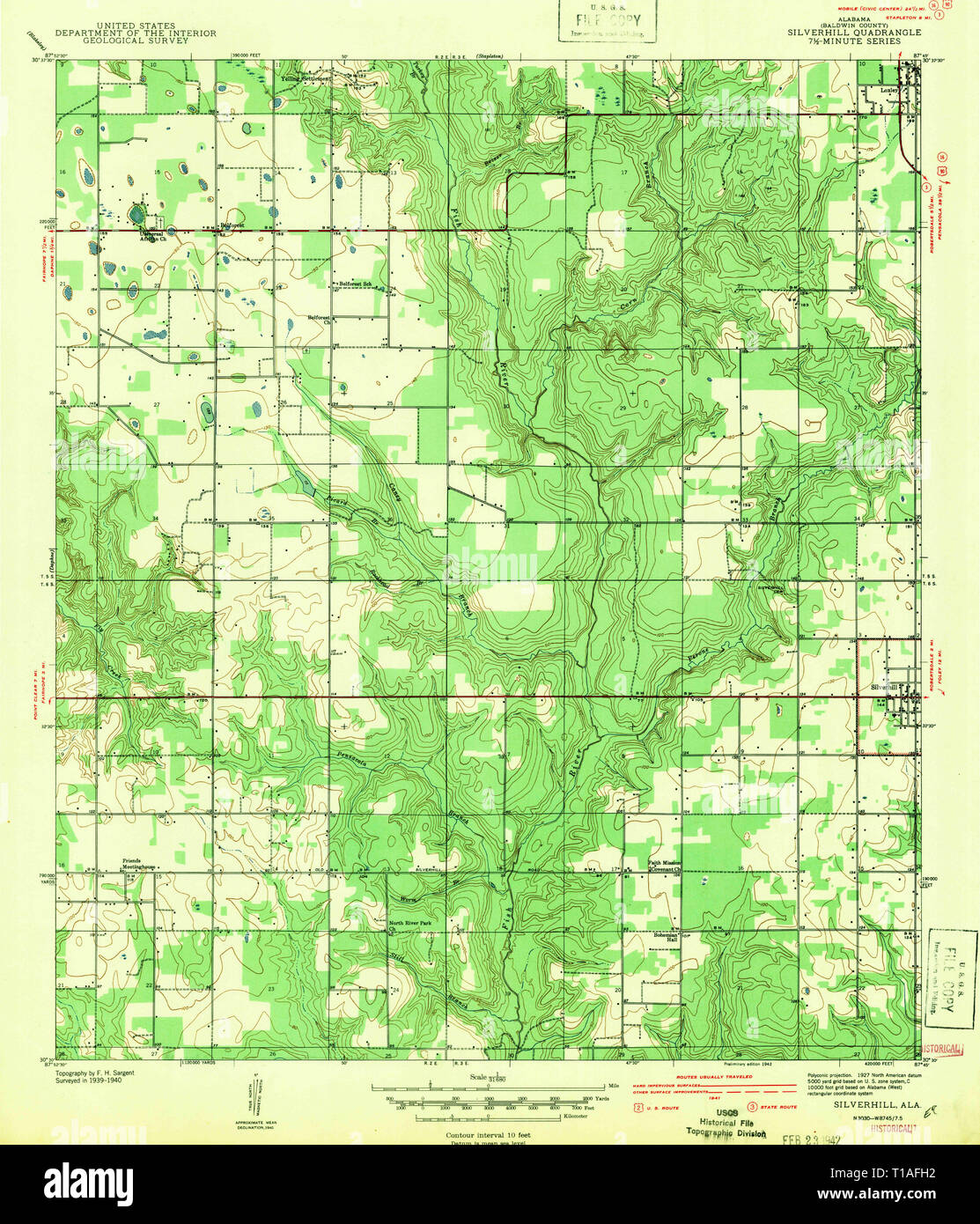 Carte TOPO USGS Alabama AL Loc 3054401942 31680 Banque D'Images