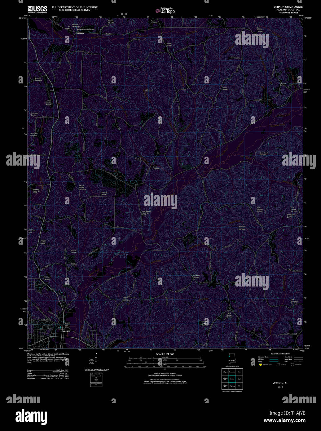 Carte de vernon alabama Banque de photographies et d’images à haute