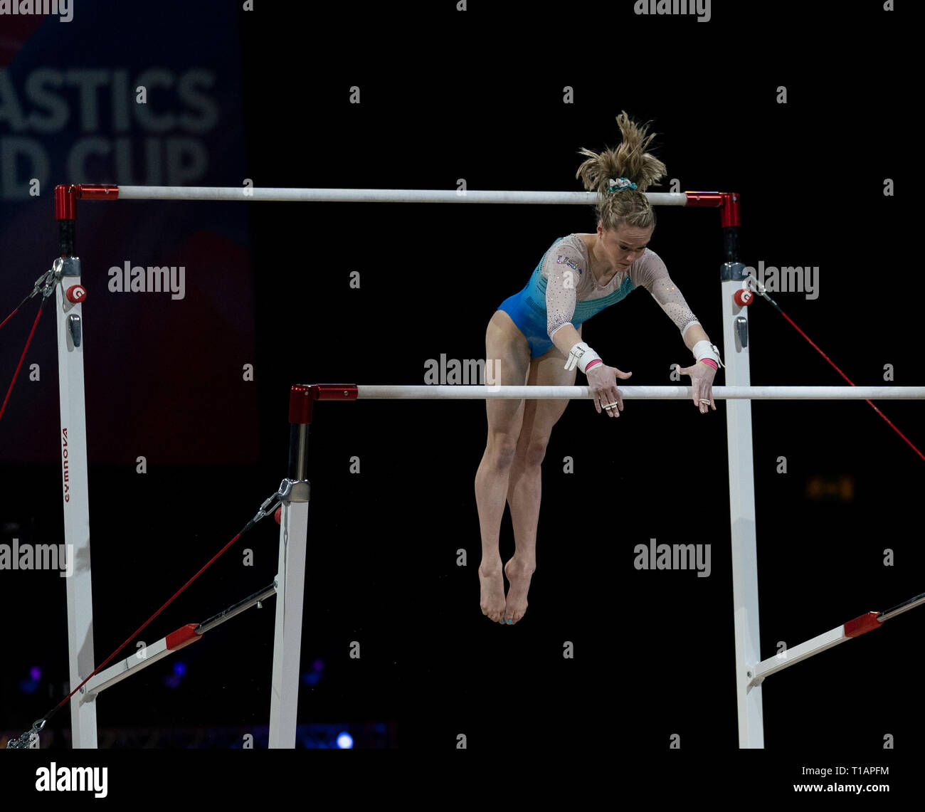 Mc Clusker Riley (USA) vu en action lors de la Coupe du Monde de Gymnastique 2019 à Birmingham dans l'Arène de Genting. Banque D'Images