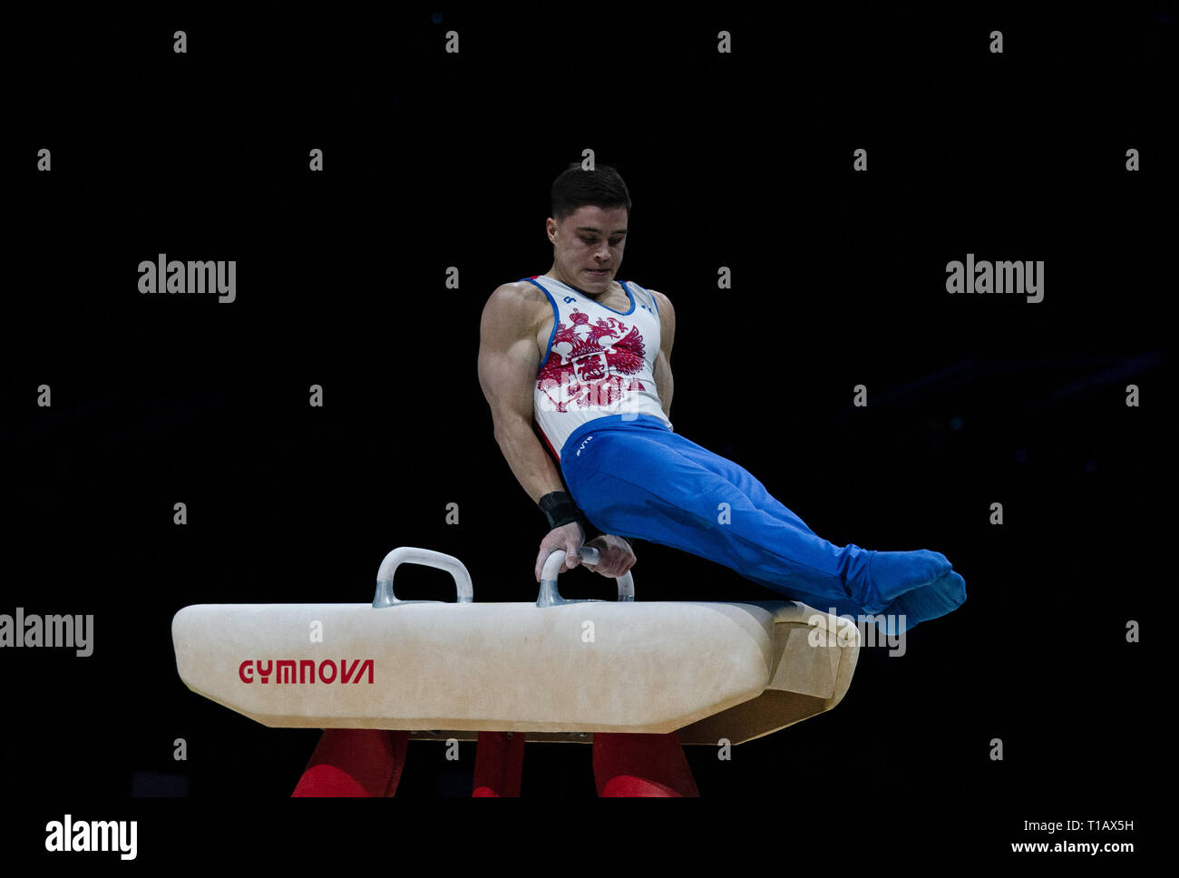 Nikita le Nagorny-karabakh (Russie) en action lors de la Coupe du Monde de Gymnastique 2019 à Birmingham Arena de Genting. Banque D'Images
