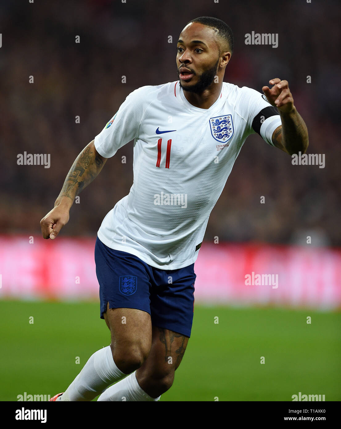 RAHEEM STERLING, Angleterre, Angleterre / République tchèque, championnat d'Europe QUALIFICATIONS, 2019 Banque D'Images