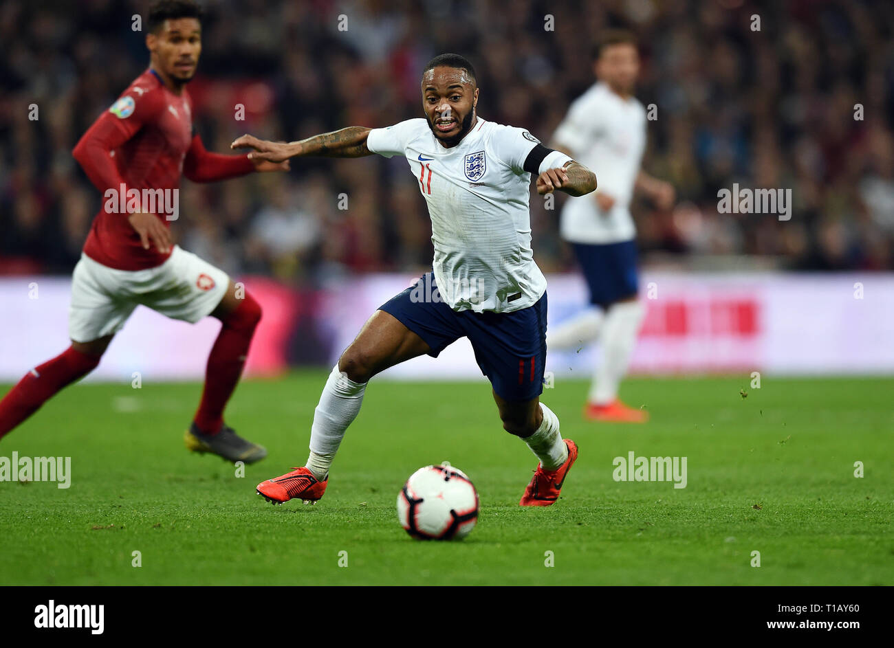 RAHEEM STERLING, Angleterre, Angleterre / République tchèque, championnat d'Europe QUALIFICATIONS, 2019 Banque D'Images