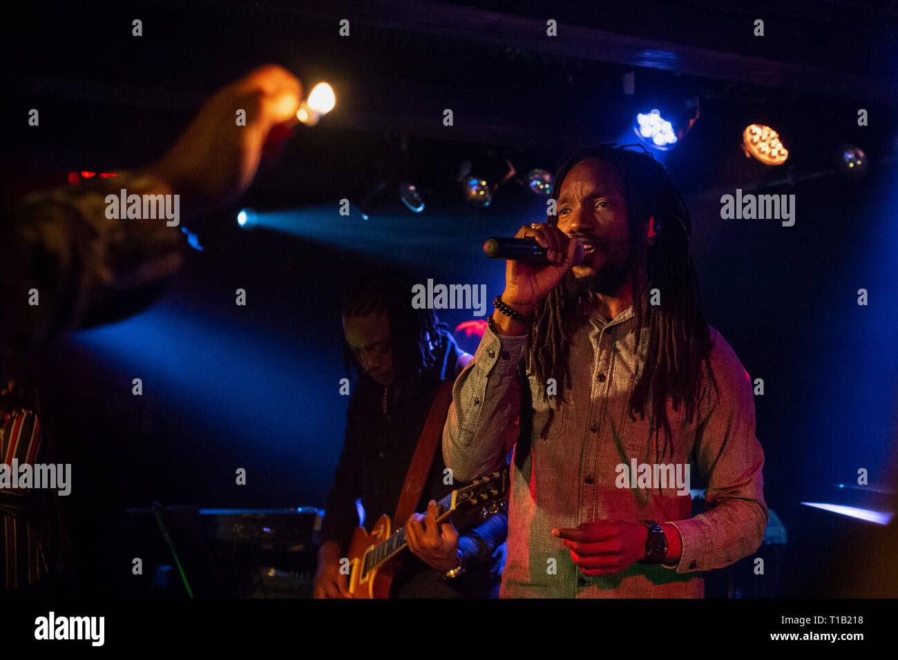 Copenhague, Danemark. 24Th Mar, 2019. Danemark, copenhague - le 24 mars 2019. Le chanteur jamaïcain de reggae Kabaka Pyramid (photo) effectue un concert live avec son backing band Le Bebble Rockers à Loppen à Copenhague. (Photo crédit : Gonzales Photo/Alamy Live News Banque D'Images