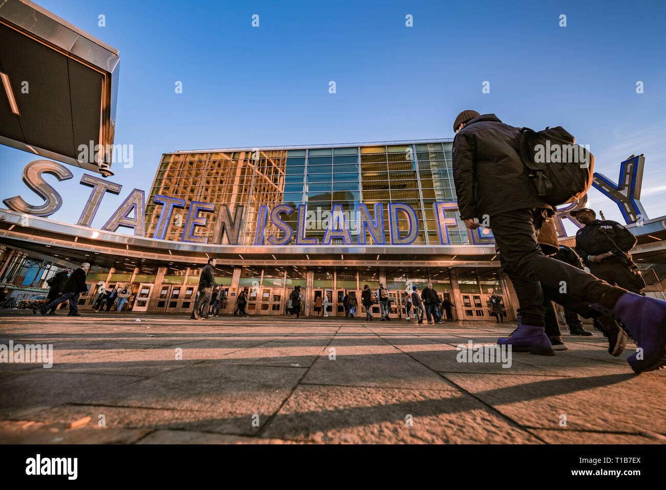 Le terminal de ferry de Staten Island, New York. Banque D'Images