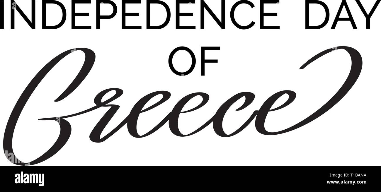 Le jour de l'indépendance de la Grèce, de la conception du texte. Calligraphie de vecteur. Typographie de l'affiche. La main et le lettrage pour le médecin pour les cartes de vœux, des bannières Illustration de Vecteur