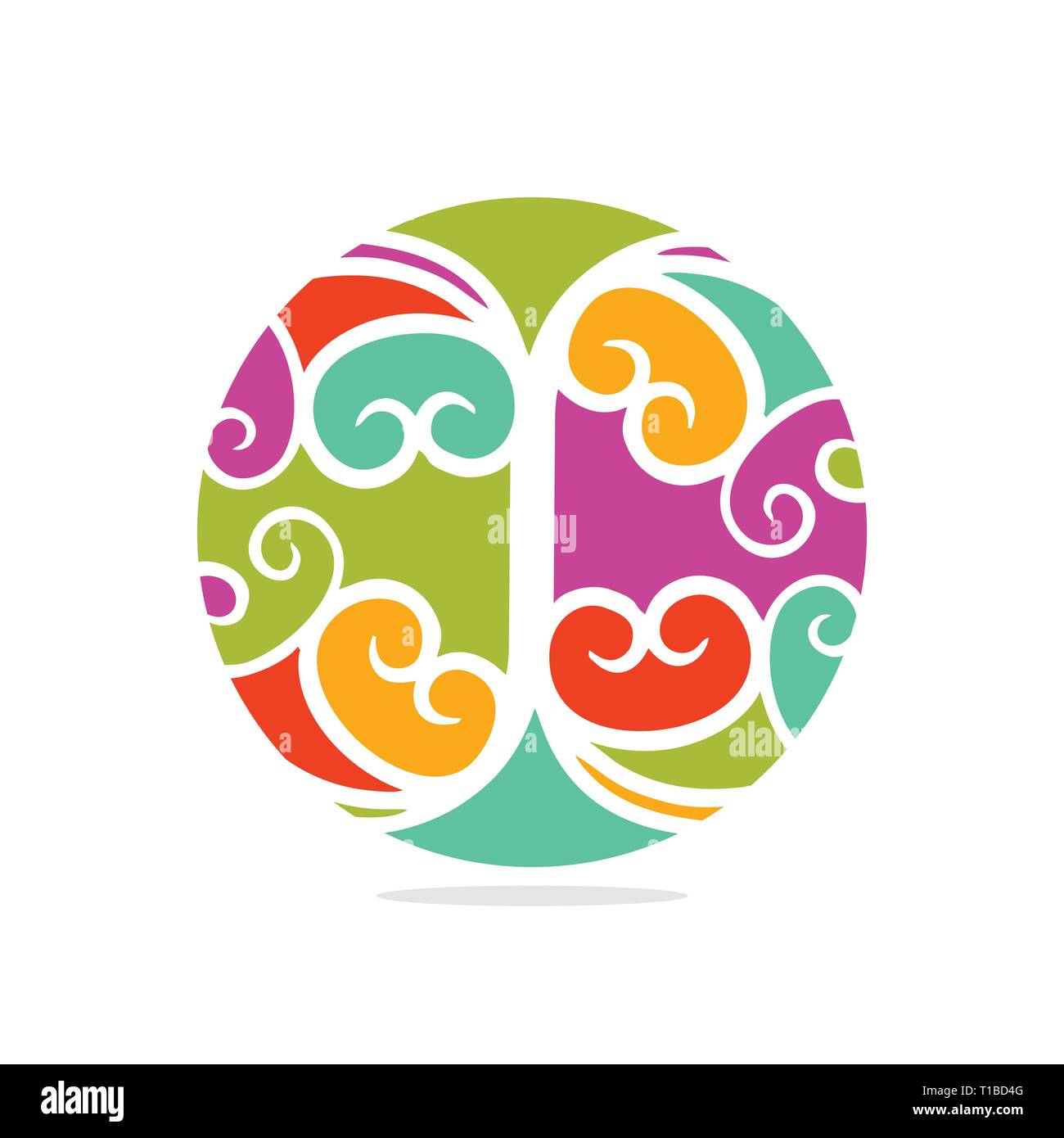 Ancien numéro trois couleurs ethniques de l'élément symbole vecteur modèle de conception de logo graphique Illustration de Vecteur