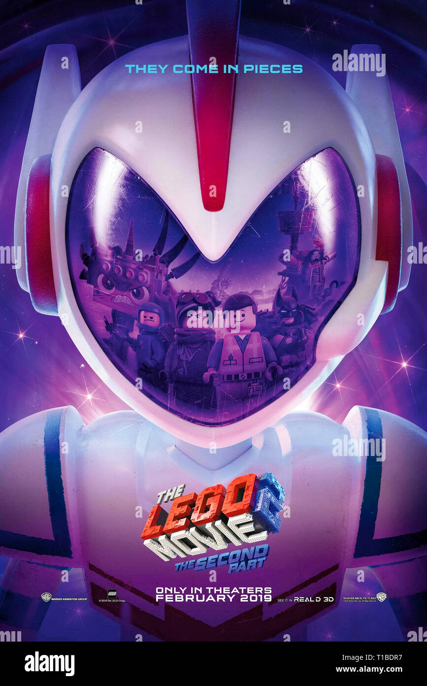 Le film Lego 2 : La deuxième partie (2019) réalisé par Mike Mitchell et de Chris Pratt, Elizabeth Banks et Arnett. Banque D'Images
