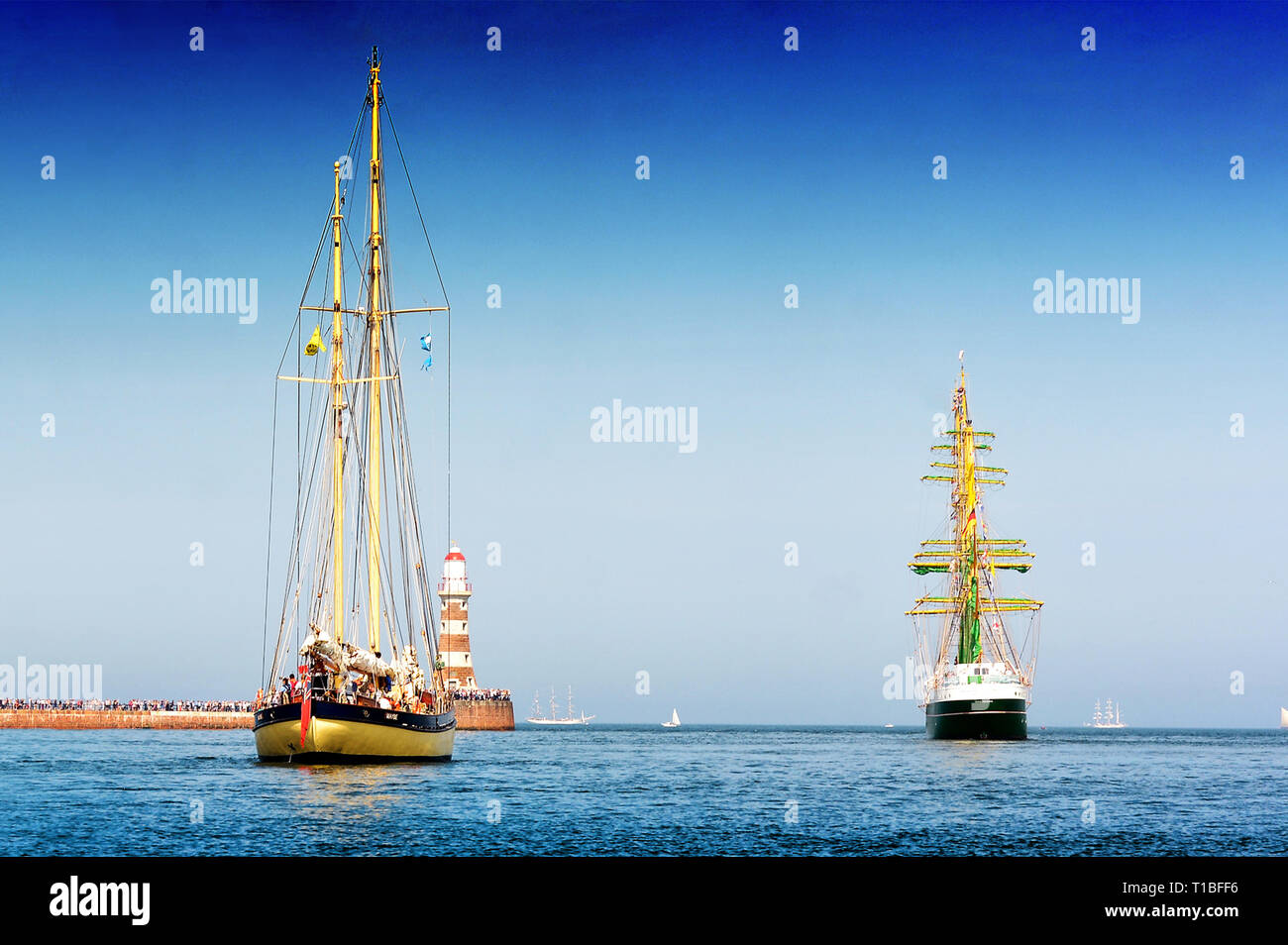 Dans la mer du Nord avec la course des grands voiliers 2018, Sunderland, Royaume-Uni nord-est Banque D'Images