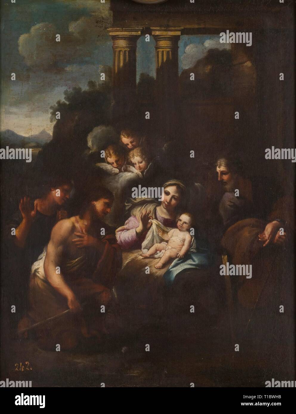 Anonyme / 'l'Adoration des bergers". XVI siècle. Huile sur toile. Musée : Musée du Prado, Madrid, España. Banque D'Images