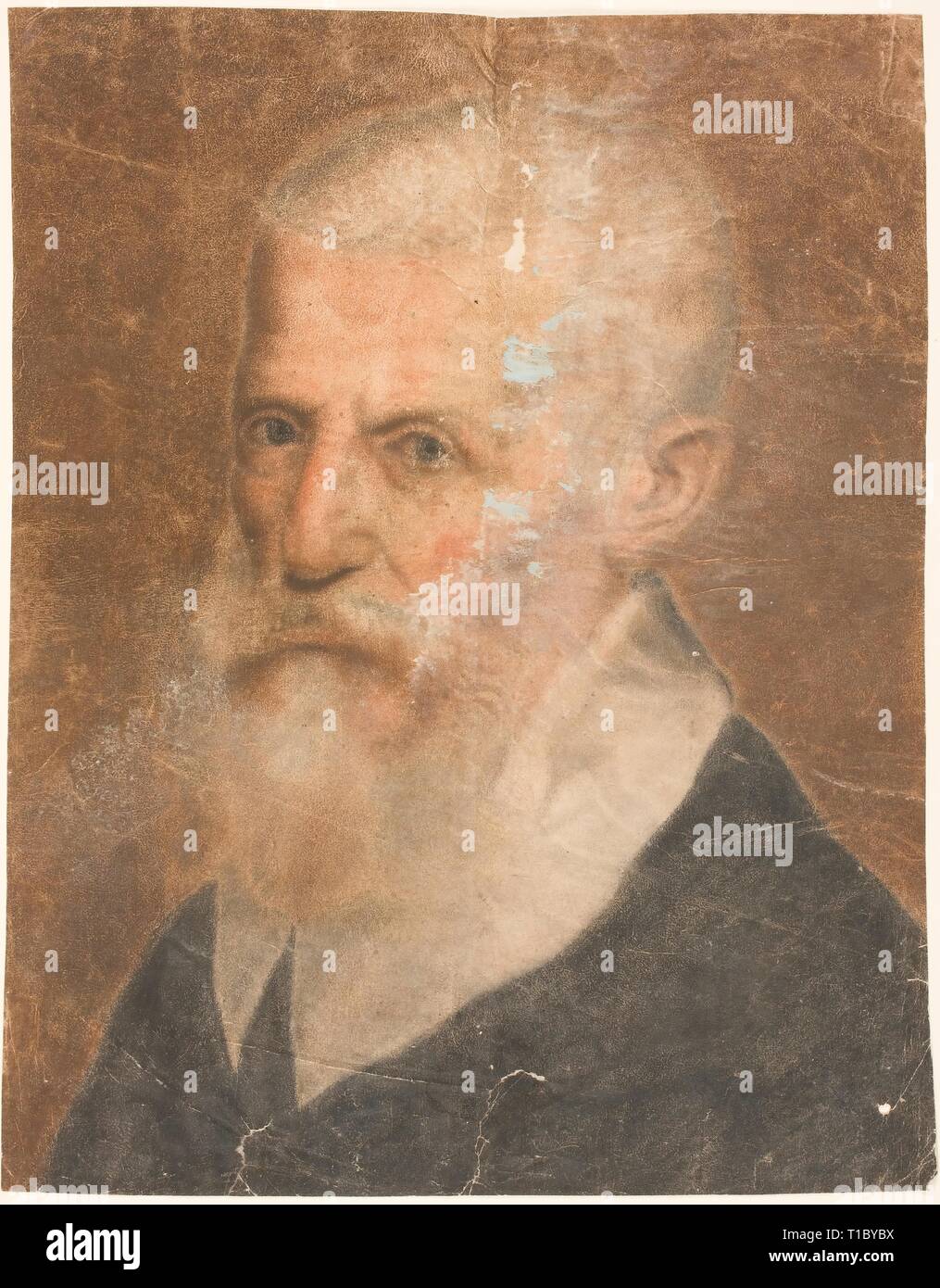 Anonyme / 'Portrait d'un homme barbu'. XVI siècle. Pastel sur papier. Musée : Musée du Prado, Madrid, España. Banque D'Images